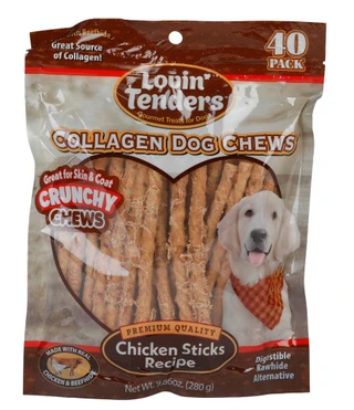 Thumbnail 1: LOVIN TENDERS 40 Pk Chicken Stick Collagen Dog Chews  
