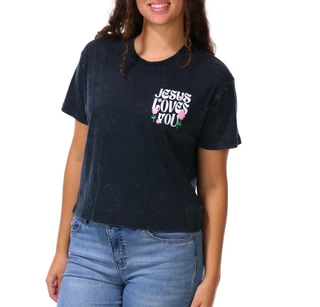 Thumbnail 2: Vintage threadz Juniors Graphic Crop Boyfriend Tee 