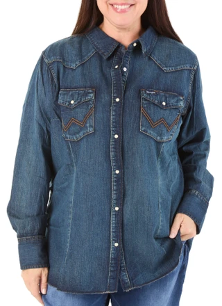 Thumbnail 1: Wrangler Juniors Denim Button Down Top 