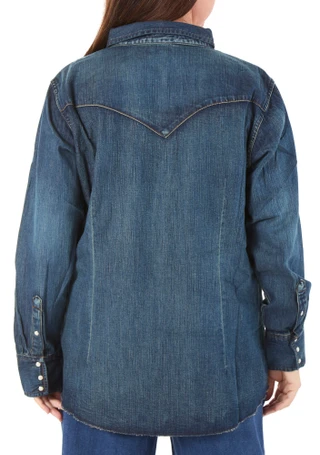 Thumbnail 2: Wrangler Juniors Denim Button Down Top 