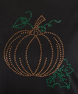 Thumbnail 3: Magical Season Women's Plus Studded Pumpkin Top  