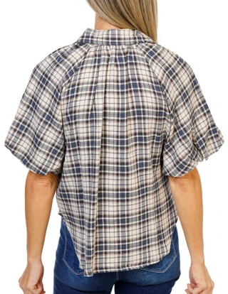 Thumbnail 2: MAX STUDIO Women's Plaid Print Button Down Top  