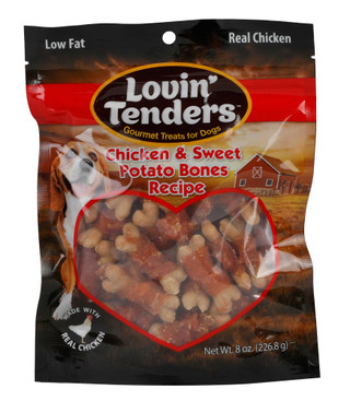 Thumbnail 1: LOVIN TENDERS 8 OZ  Gourmet Chicken And Sweet Potato Bone Dog Treats  