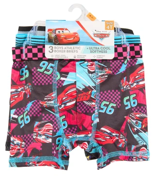 Thumbnail 1: Disney Toddler Boys 3 Pk Cars Ultra Soft Athletic Boxer Briefs 