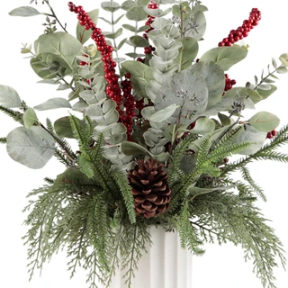 Thumbnail 2: 28 in Christmas Greenery, Pine Cones & Berries in Vase Decor 