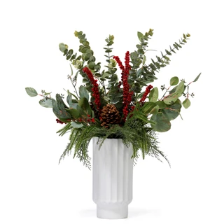 Thumbnail 1: 28 in Christmas Greenery, Pine Cones & Berries in Vase Decor 