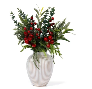 Thumbnail 1: 17 in Christmas Greenery with Berries in Vase Decor 