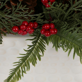 Thumbnail 2: Magical Season 14x11 Christmas Pine & Red Berries in Ceramic Pot Accent 