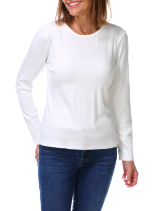 Thumbnail 1: Cyrus Women's Long Sleeve Crew Neck Ribbed Top 