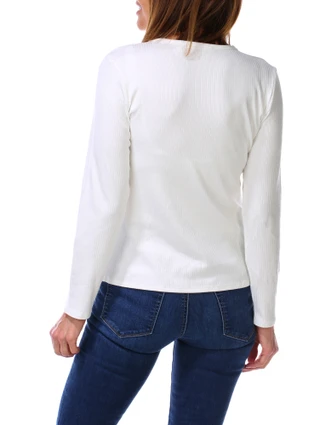 Thumbnail 2: Cyrus Women's Long Sleeve Crew Neck Ribbed Top 