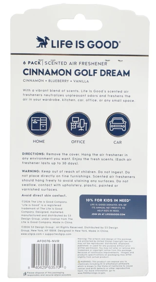 Thumbnail 2: Life is Good 6 Pk Scented Gold Dream Americana Air Fresheners  