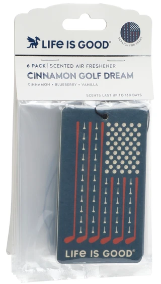 Thumbnail 1: Life is Good 6 Pk Scented Gold Dream Americana Air Fresheners  