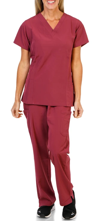 Thumbnail 1: Revel Women's 2 Pc Premium Stretch V Neck-Multi Pocket Scrubs 