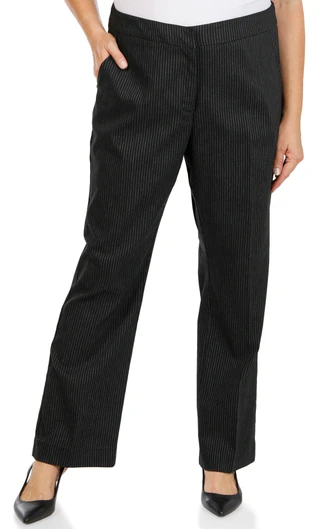 Thumbnail 1: Zac & Rachel Women's Plus Pin Stripe Print Pants  