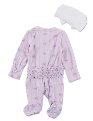 Thumbnail 2: Paris Hilton Baby Girls Sleep & Play One Piece w/ Headband 