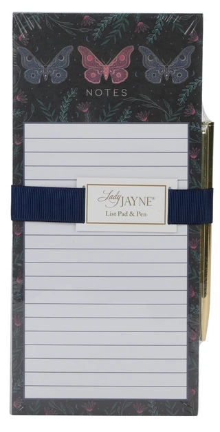 Thumbnail 1: Lady Jayne LTD Floral Butterfly Magnetic Notepad w/ Pen  