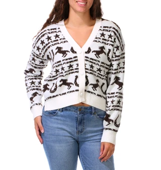 Thumbnail 1: No Comment Juniors Button Front V-Neck Cardigan 
