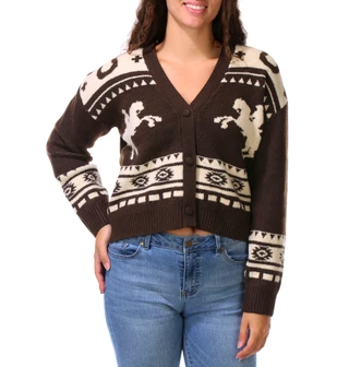 Thumbnail 1: No Comment Juniors Button Front V-Neck Cardigan 