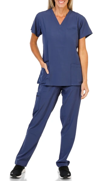 Thumbnail 1: Crush Women's 2 Pc Alyssa 4 Way Stretch V Neck-Multi Pocket Scrubs 