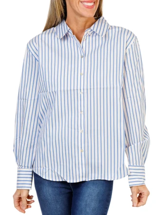 Thumbnail 1: Dear John Women's Stripe Print Button Down Top  