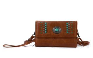 Thumbnail 1: Sam & Hadley Boho Turquoise Accent Shoulder Bag 