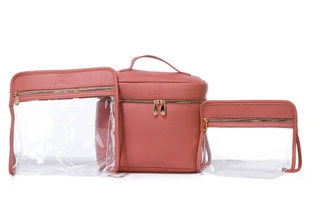 Thumbnail 2: IMPRESSIONS 3 Pc Seville Makeup Bag Set with Train Case & 2 Pouches 