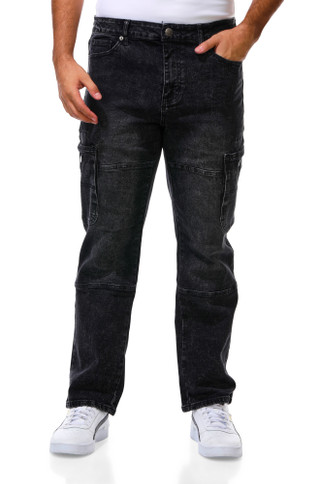 Thumbnail 1: F&R Men's Washed Cargo Jeans 