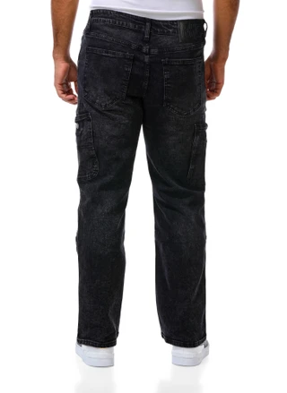 Thumbnail 2: F&R Men's Washed Cargo Jeans 