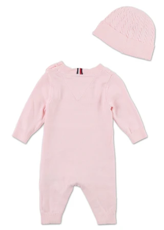 Thumbnail 2: Tommy Hilfiger Baby Girls 2 Pc Sweater Coverall 