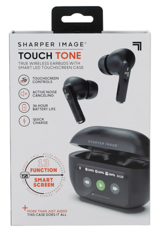 Thumbnail 1: Sharper Image True Wireless Earbuds w/ Smart LED Touchscreen Case  