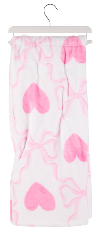Thumbnail 2: DREAM KIDS 40x50 Toddler Girls Soft Cozy Hearts & Bows Blanket 