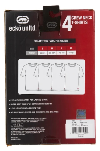 Thumbnail 2: Ecko Unltd Men's 4 Pk Crew Neck T-Shirts 