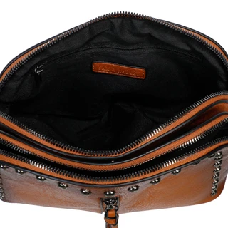 Thumbnail 2: Sam  & Hadley Triple Compartment Studded Dome Satchel with Strap 