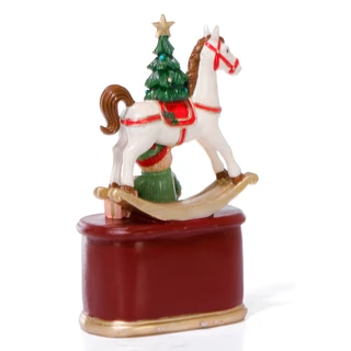 Thumbnail 2: Magical Season 9 in Christmas Countdown Rocking Horse with Teddy Bear Decor 