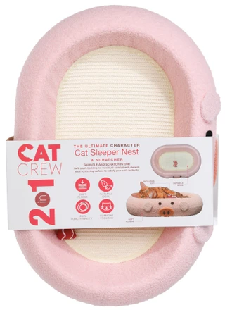 Thumbnail 2: Enchante Accessories 2-in-1 Pig Stadium Cat Bed & Scratcher 