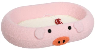 Thumbnail 1: Enchante Accessories 2-in-1 Pig Stadium Cat Bed & Scratcher 