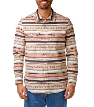 Thumbnail 1: FRYE Men's Long Sleeve Two Pocket Printed Shirt 
