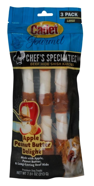 Thumbnail 1: Cadet  3 Pk Large Apple Peanut Butter Delight Beef Hide Dog Treats 