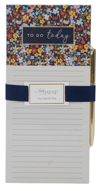 Thumbnail 1: Lady Jayne LTD Botanical Garden Floral Magnetic To Do List  Notepad w/ Pen  