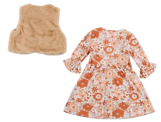 Thumbnail 3: MADDIE & MICHELLE Little Girls 2 Pc Dress & Vest Set 