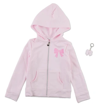 Thumbnail 1: Btween Big Girls 2 Pc Embroidered Full Zip Jacket & Keychain Set 