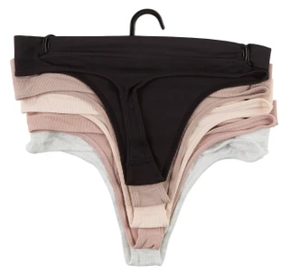 Thumbnail 2: Steve Madden Juniors 5 Pk Ribbed Seamless Thong Panties 