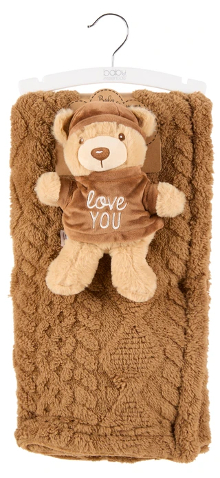 Thumbnail 1: Baby Essentials 30x40 2 Pc Baby Blanket & Love You Teddy Bear Plush Toy 