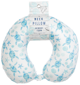 Thumbnail 1: Coastal Haven Turtle Printed Memory Foam Neck Pillow 