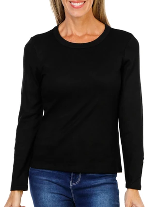 Thumbnail 1: Cyrus Women's Solid Long Sleeve Top  