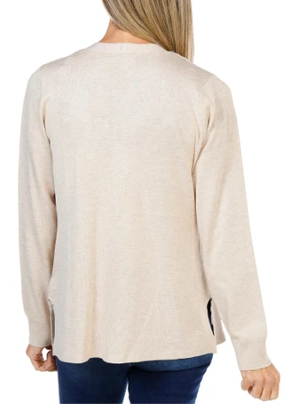 Thumbnail 2: Love Scarlett Women's 2 Pocket Mixed Cable Open Cardigan 