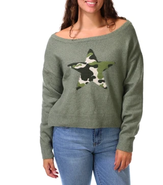 Thumbnail 1: No Comment Juniors Off-The-Shoulder Pullover Sweater 
