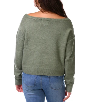 Thumbnail 2: No Comment Juniors Off-The-Shoulder Pullover Sweater 