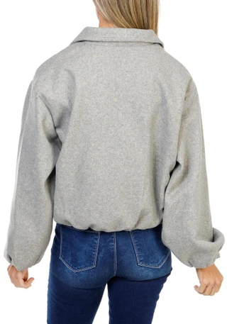 Thumbnail 2: Ci Sono Women's Bubble Hem Bomber Jacket 