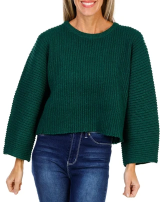 Thumbnail 1: Dear John Women's Rib Cropped Knit Sweater  